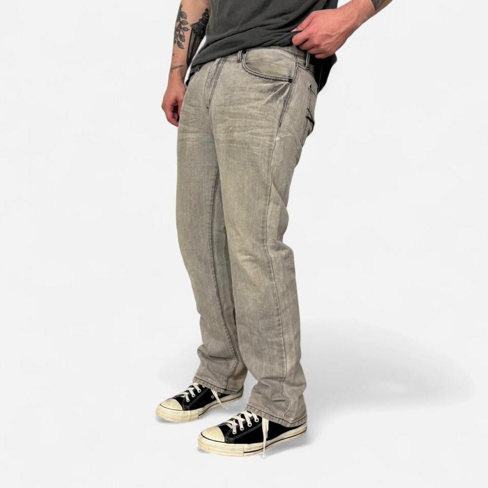 2000s Guess Grey Wash Distressed Emo Grunge Jeans